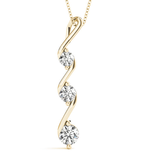 Three Stone Diamond Pendant