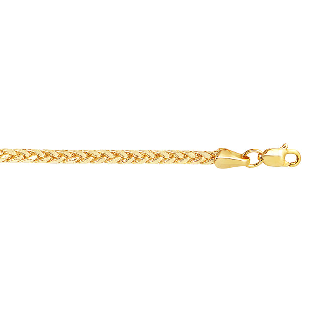 14K Gold 18"" 2.7mm Diamond Cut Lite Round Wheat Chain