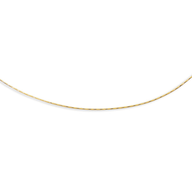 14K Gold 1.1mm Round Omega with Screw Back Lock