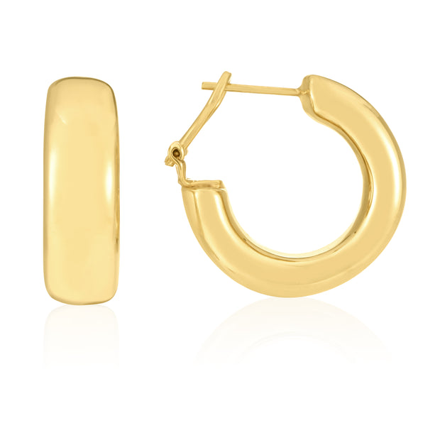 14K Gold Large Omega C-Hoops