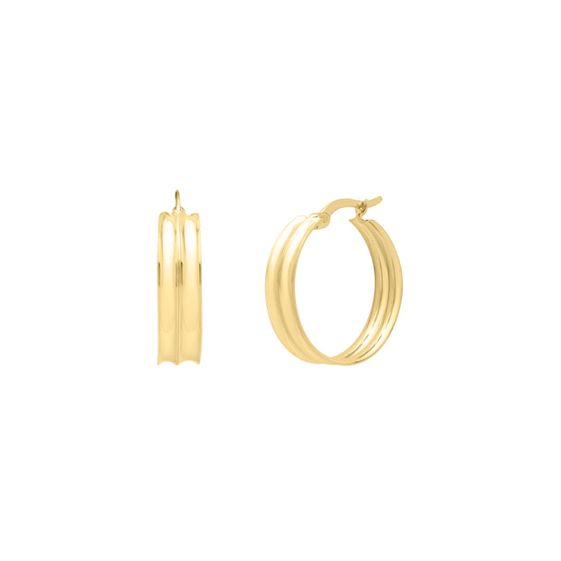 14K Large Concave Hoops