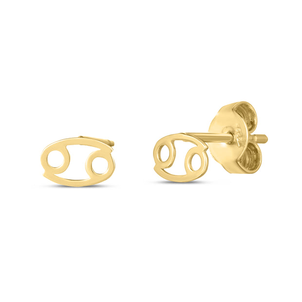 14K Gold Cancer Studs