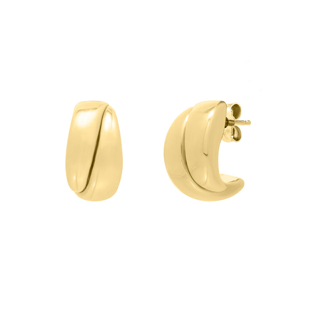 14K Gold Split Puffed Up Hoops