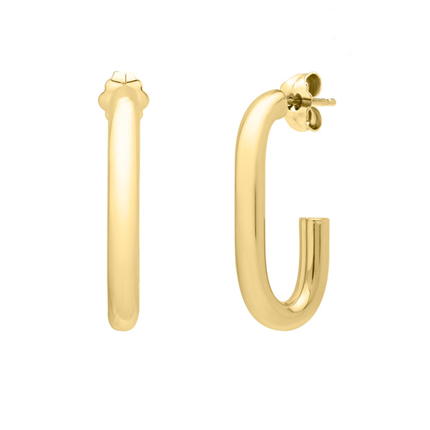 14K Paperclip Hoops