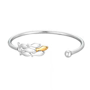 School of Fish Cuff Bracelet in Sterling Silver with 14K Yellow Gold