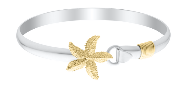 Starfish Bracelet in Sterling Silver with 14K Yellow Gold