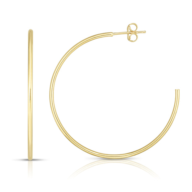 14K Gold 1.5x40mm Polished C Hoop Earring