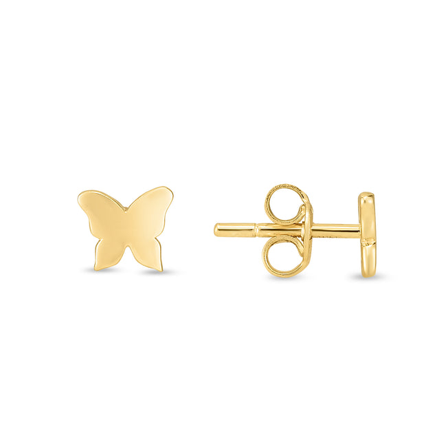 14K Gold Butterfly Stud Earring