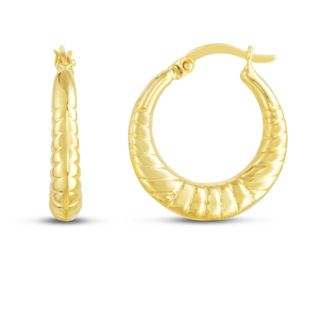 14K Thin Twist Hoops