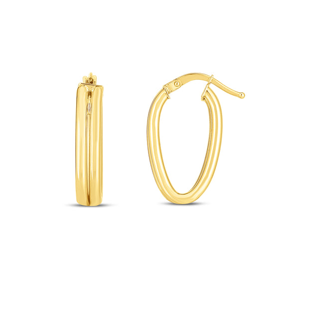 14K Double Oval Hoop Earrings