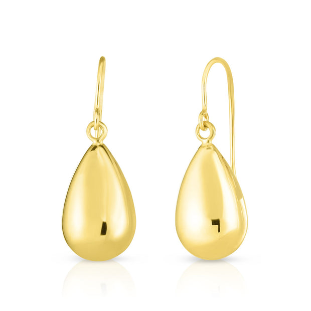 14K Gold Medium Polished Tear Drop Earring