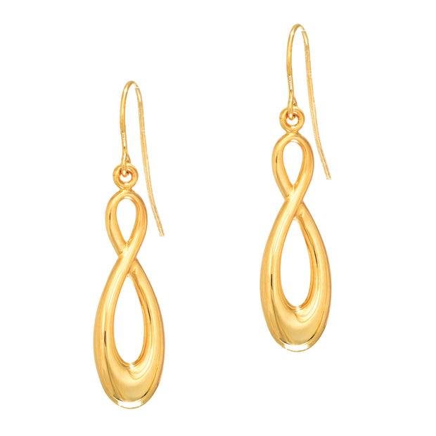 14K Gold Polished Infinity Drop Earring