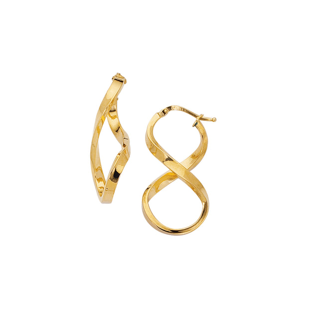 14K Gold Infinity Freeform Earring