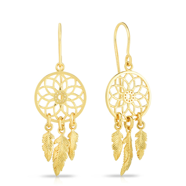 14K Gold Dreamcatcher Earring