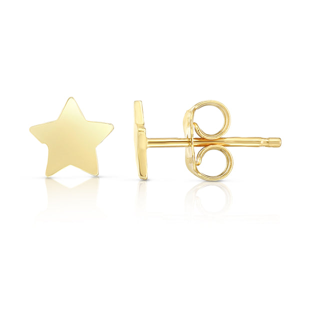 14K Gold Polished Star Stud Earring