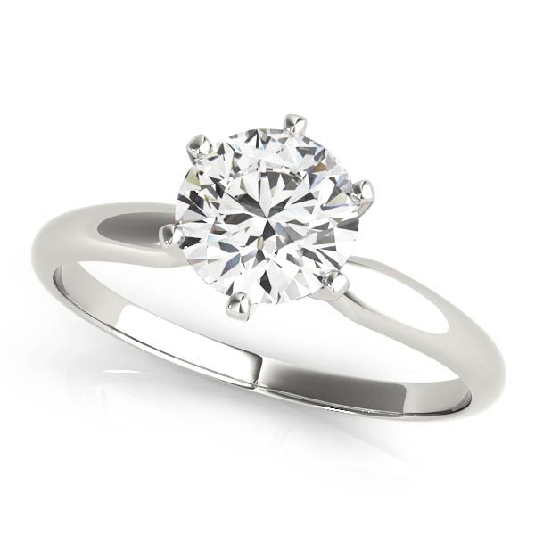 14K White Gold 1/8 ct tw Solitaire Diamond Engagement Ring