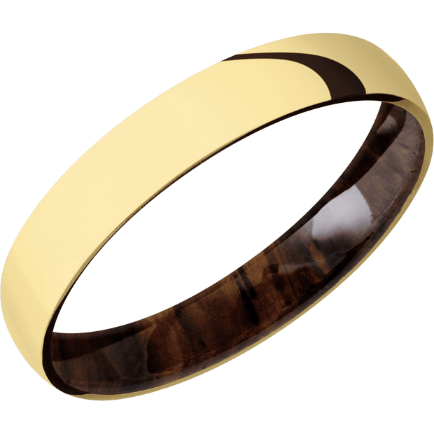 14K Yellow Gold with Polish Finish and Cocobolo