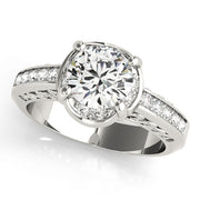 Single Row Diamond Engagement Ring