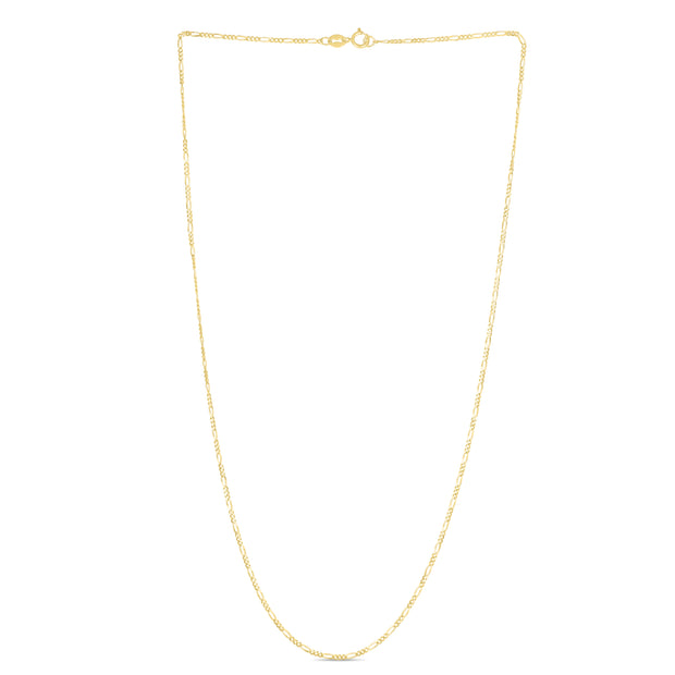 14K Gold 1.3mm Figaro Chain