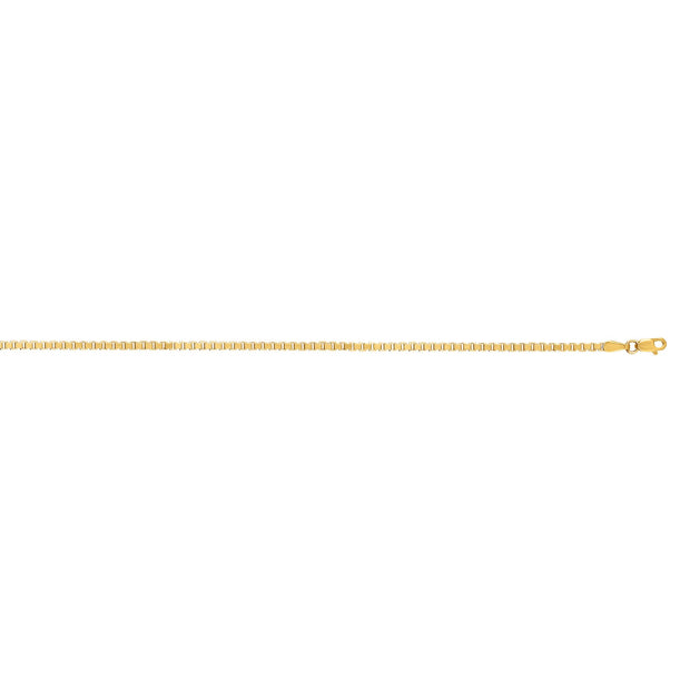 14K Gold 2.1mm Semi-Solid Box Chain