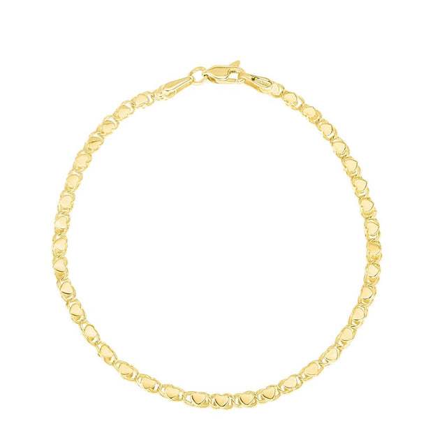 14K Gold 3mm Heart Chain