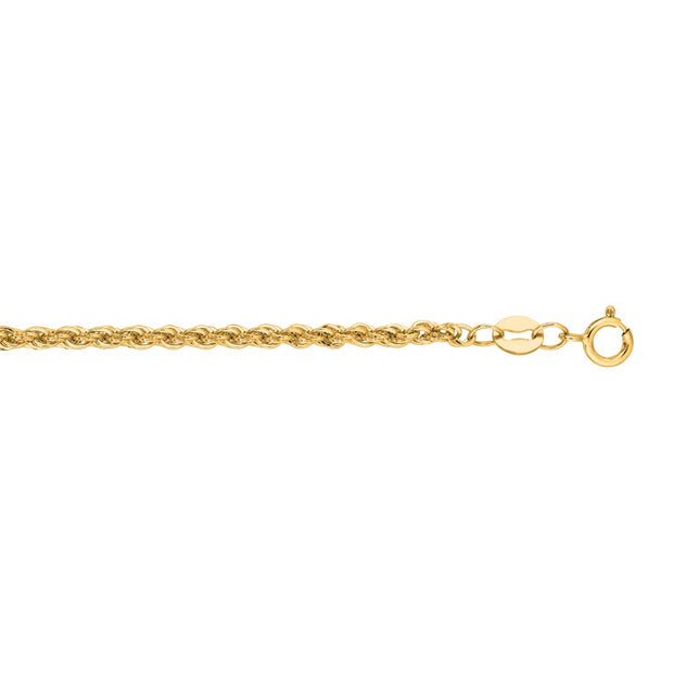 14K Gold 2mm Lite Rope Chain