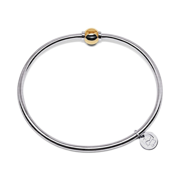 Cape Cod Ball Bracelet in Sterling Silver with a 14K Yellow Gold Ball