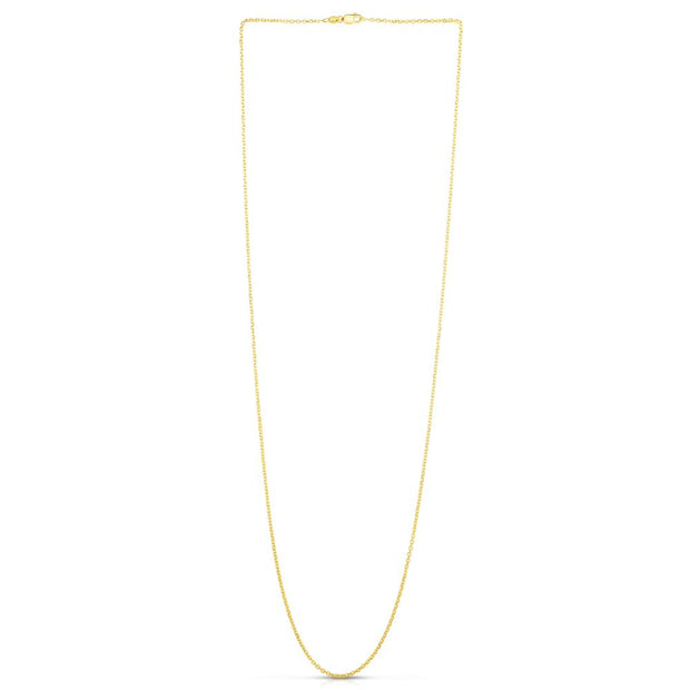 18K Gold 1.4mm Diamond Cut Cable Chain