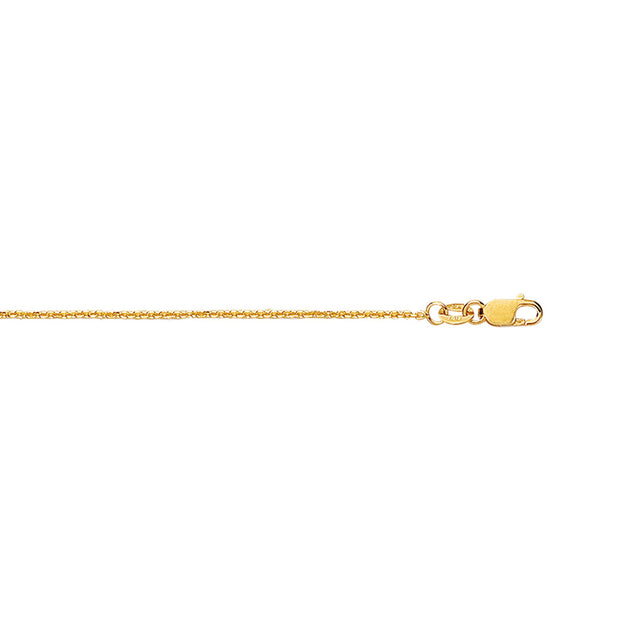 18K Gold 1.1mm Diamond Cut Cable Chain