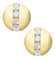 Authentic Cape Cod Stud Earrings Made by LeStage - 14K Yellow Gold with Diamond Accent