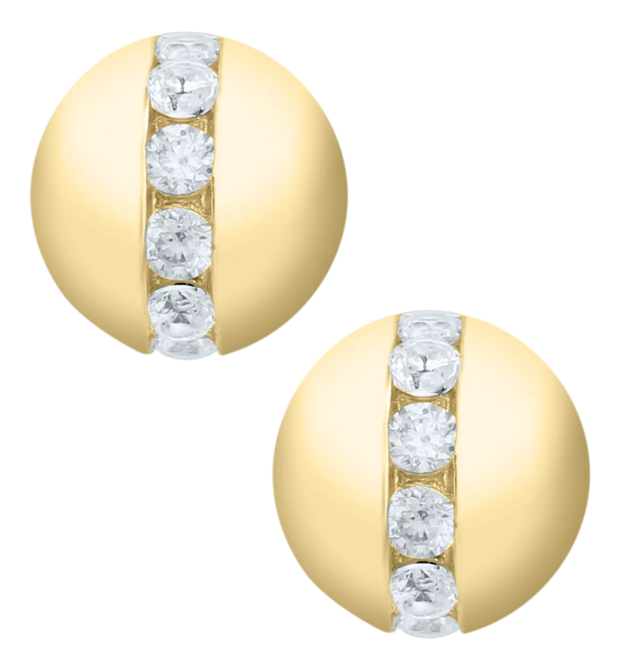 Authentic Cape Cod Stud Earrings Made by LeStage - 14K Yellow Gold with Diamond Accent