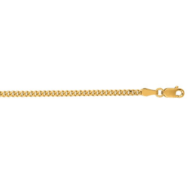 18K Gold 2.2mm Gourmette Chain