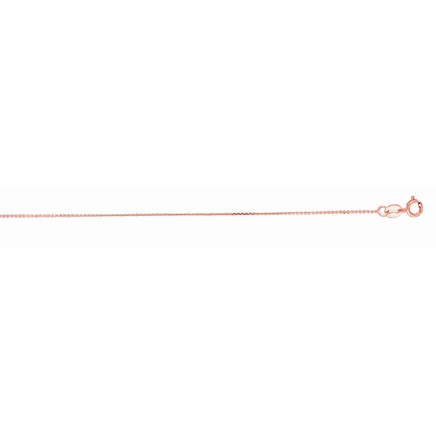 18K Gold 1.1mm Diamond Cut Cable Chain