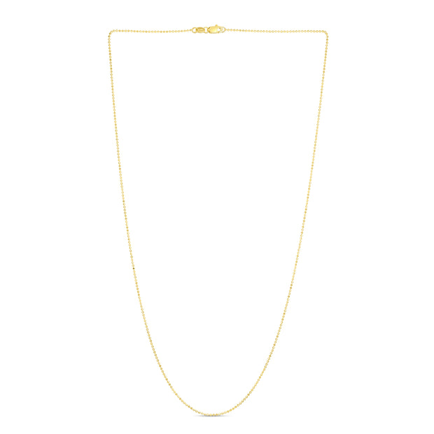 14K Gold 0.9mm Diamond Cut Bead Chain