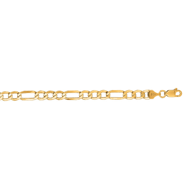 14K Gold 5.6mm Lite Figaro Chain