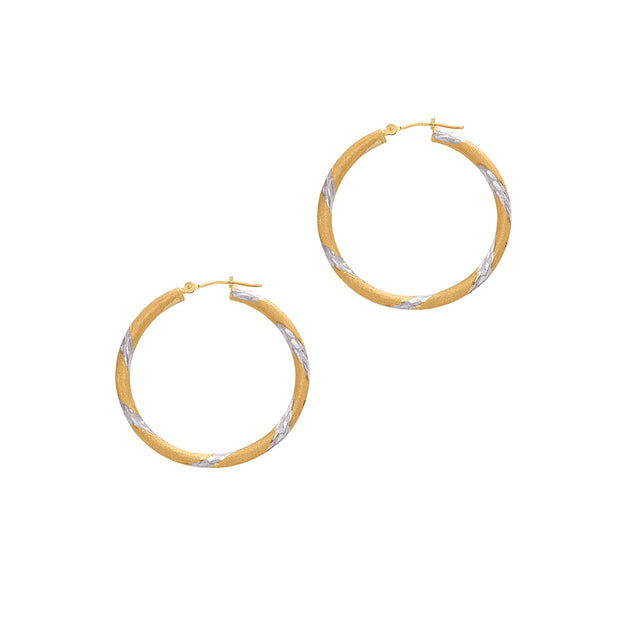 14K Gold 3x30mm Hoop Earring