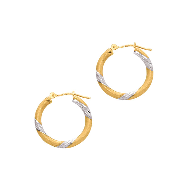 14K Gold 3x20mm Hoop Earring