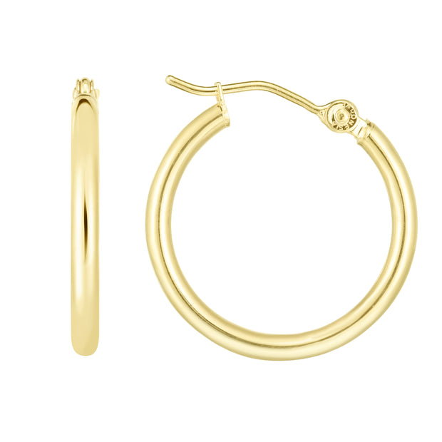 14K Gold 2x20mm Hoops