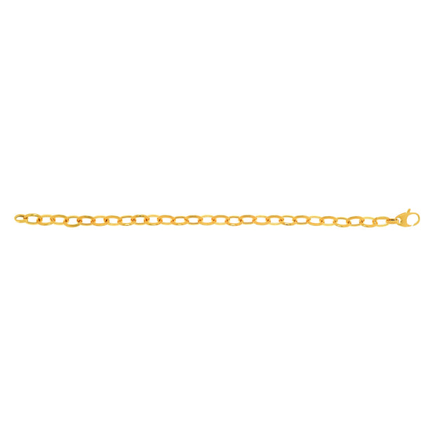 14K Gold Polished Mini Oval Link Chain