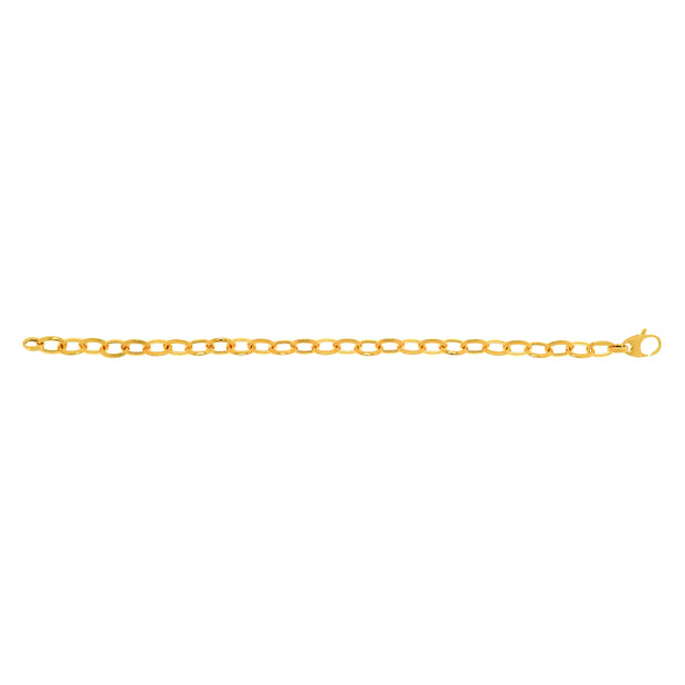 14K Gold Polished Mini Oval Link Chain