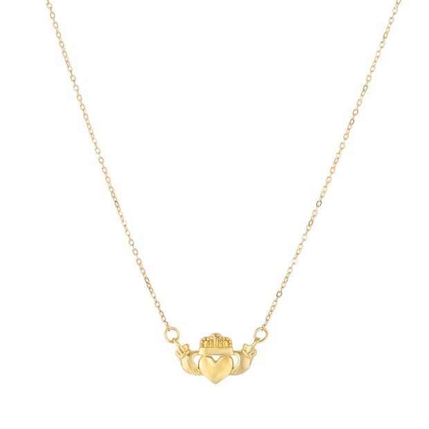 14K Gold Claddagh Necklace