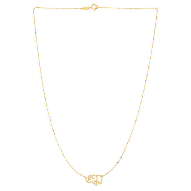 14K Gold Elephant Necklace