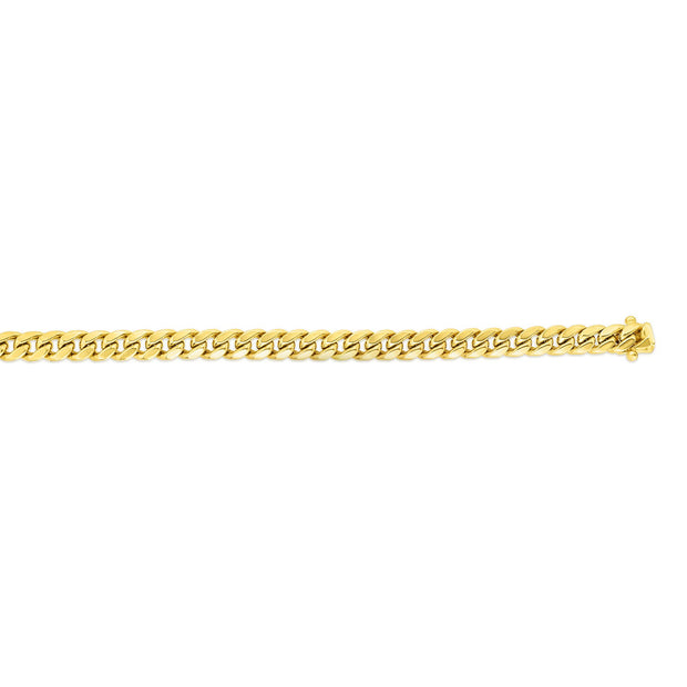14K Gold 8.5"" 7.2mm Semi-Solid Classic Miami Cuban