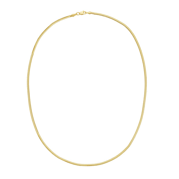 14K Gold 2mm Oval Snake Chain