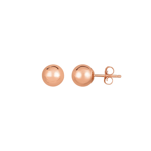 14K Gold Polished 7mm Post Earring