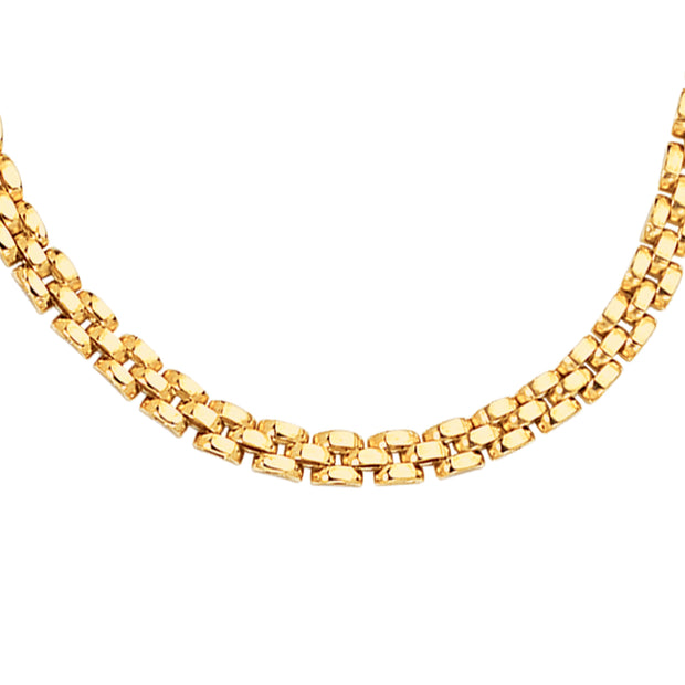 14K Gold 4mm Panther Necklace