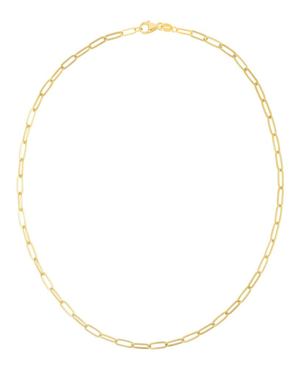 14K 3.5mm Paperclip Chain