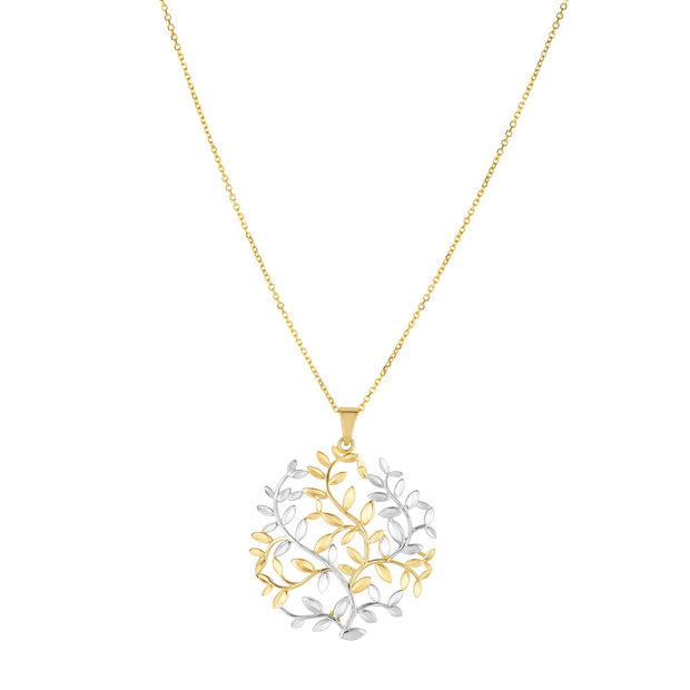 14K Two-tone Gold Tree of Life Necklace