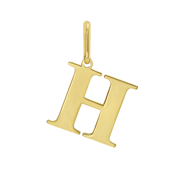 14K Gold Initial H Charm