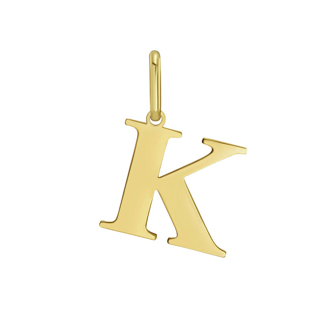 14K Gold Initial K Charm